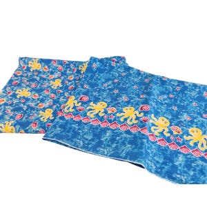 Ocean Octopus Sea Life Cotton Fabric  With Coordinating Border Fabric over 4 yd Total