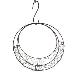 Rustic Metal Wire Hanging Basket For Wall Storage & Decor Wreath Frame, For succulents home decor