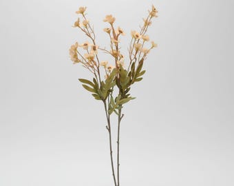 Cream Beige Dogwood Stems Faux Wax Flower Neutral Floral Ivory Home Decor 24 Inch