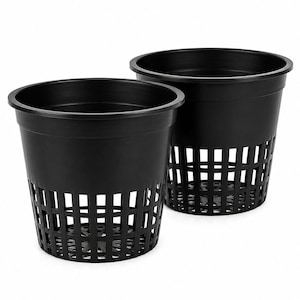 5 Inch Net Pots 2 Pack, Hydroponic Net Cups, DWC Net Pots, Hydroponic Grow Cups, Mesh Plant Pots, Aquaponics Baskets, Hydroponic Planters