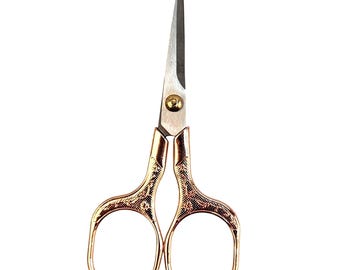 Ornate Embroidery Scissors Gold Handle Vintage Sewing Shears Craft Tool