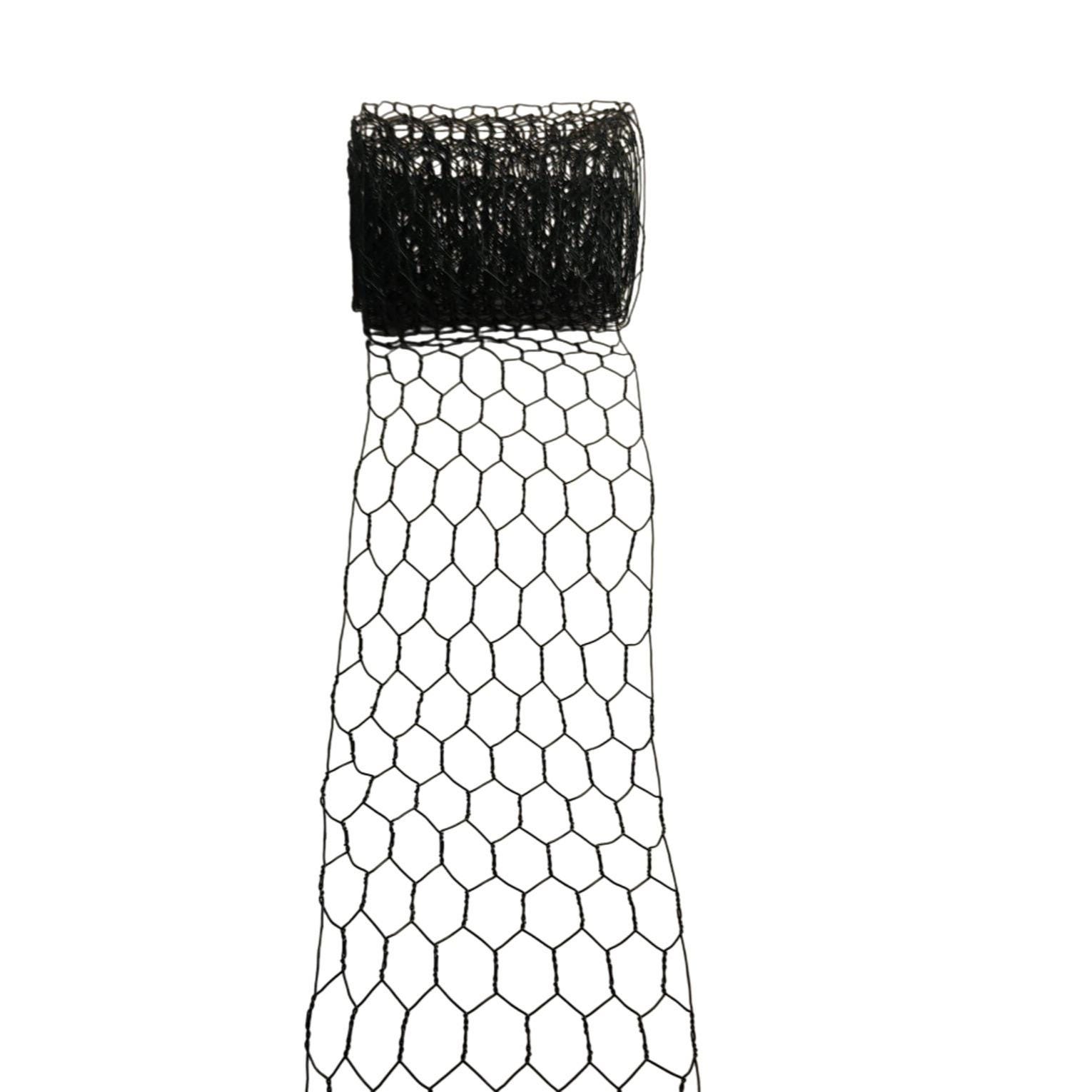 Chicken Wire Ribbon Roll 4 Inches Wide Hexagonal Mesh Black Crafting & Floral Decoration Material