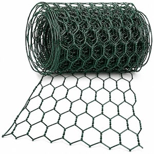 Green Chicken Wire Ribbon Roll 4 Inches Wide X 3 Yards Long Hexagonal Mesh Design Garden Trellis, Craft & Wreath Decor