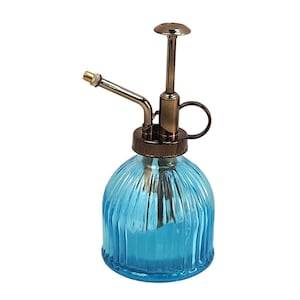 Glass Mister Blue Spray Bottle With Pump works for Plant , Hair, Crafts 6.8 oz.