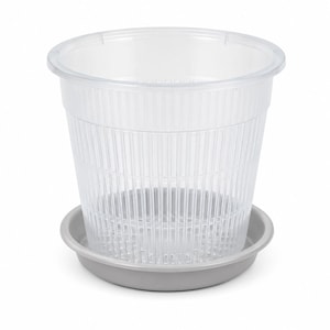 5.5 Inch Clear Orchid Pot with Saucer, Clear Nursery Pot, Slotted Orchid Planter, Transparent Plant Pot, Indoor Houseplant Pot, Repotting Po