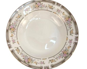 Farberware XL Southampton Fine China 223A Soup Salad Bowl With Floral Pattern & Gold Trim 8&quot; Set of 2