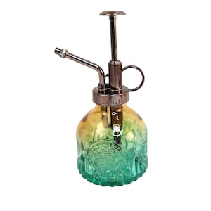 Glass Mister Spray Bottle With Pump Works for Plant, Hair, Crafts 6.8 oz. Yellow Green, 2 tone, ombre
