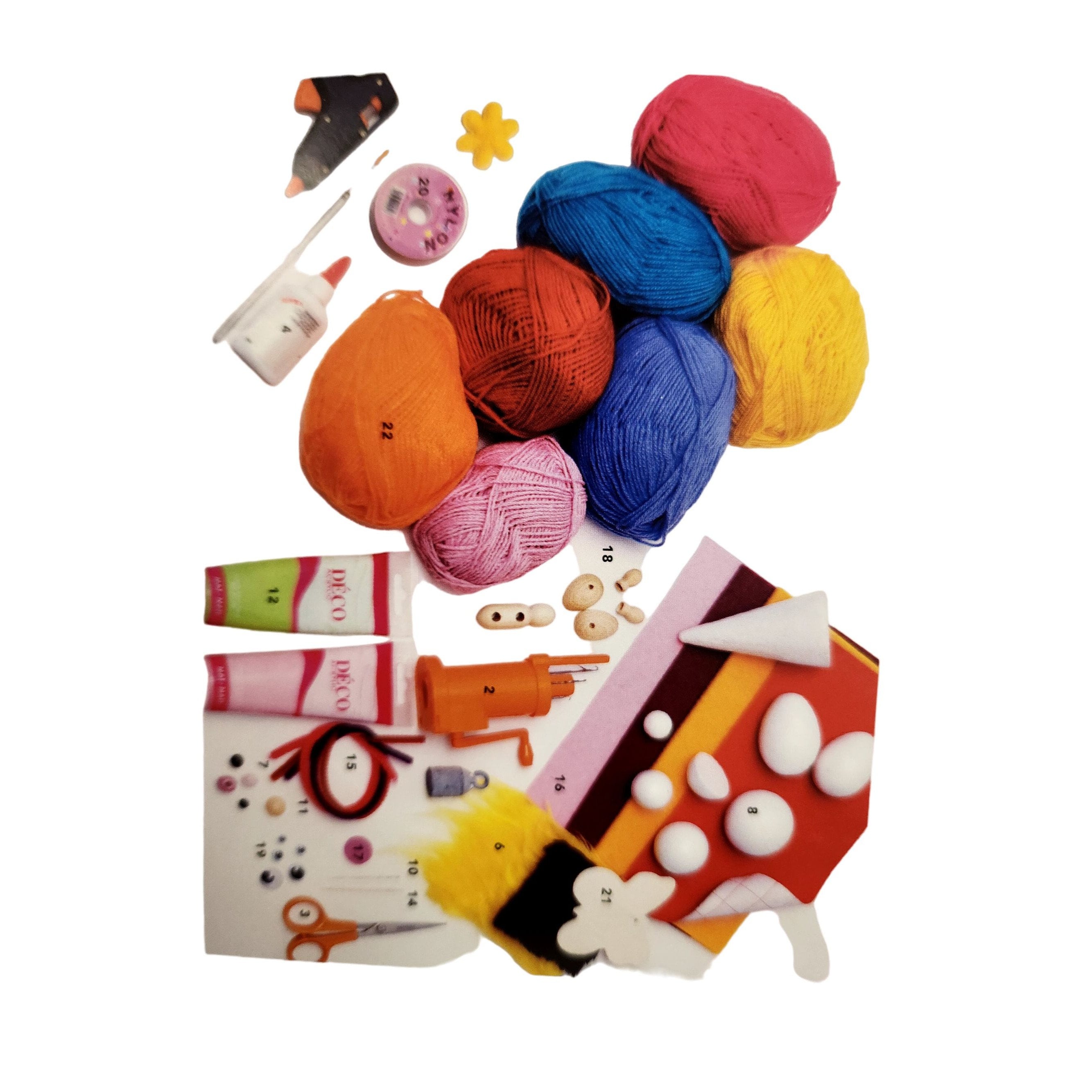 Spice Box Kits for Kids, Yarn Animals Spool Knit & Pompoms, Over 40