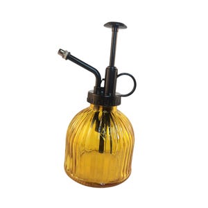 Yellow Gold Glass Mister Spray Bottle With Pump works for Plant , Hair, Crafts 6.8 oz.