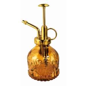 Amber Glass Plant Mister Spray Bottle – Vintage Inspired Fine Mist for Orchids, Bonsai