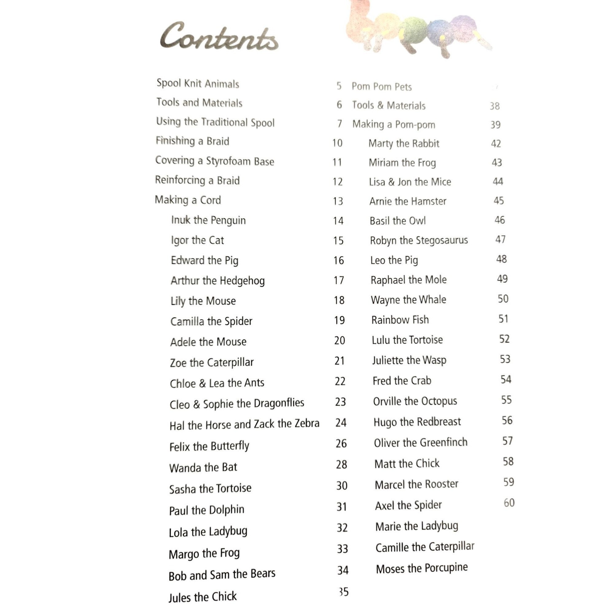 Spice Box Kits for Kids, Yarn Animals Spool Knit & Pompoms, Over 40