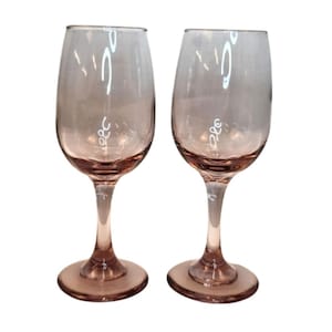Vintage Libbey Plum Wine Glasses (Set of 2) - Retro Purple Stemware