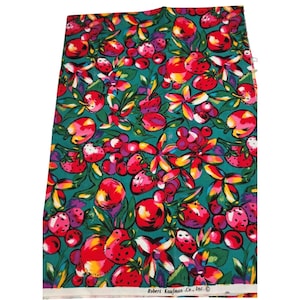 Robert Kaufman Fruit Floral Cotton Fabric: Vintage Multicolor Design (29x44 inch)
