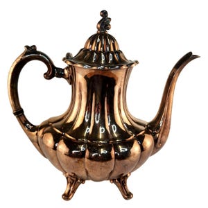 Vintage Reed and Barton 7050 Holiday Silver Plated Teapot Victorian Style Footed Coffee Pot