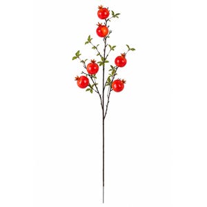 Artificial Pomegranate Branch Faux Fruit Stem Fall Floral Pick Autumn Vase Filler Thanksgiving Decor