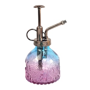 Glass Mister Spray Bottle With Pump works for Plant , Hair, Crafts 6.8 oz. Blue Purple Two Tone Ombre