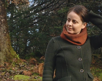 Might Have Been Autumn darker rust snug handwoven in merino and Shetland wool