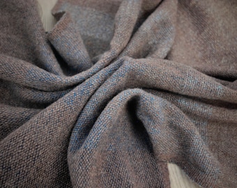 Large, blue-tinged, ashes of roses neckerchief, double thickness, handwoven in soft lambswool