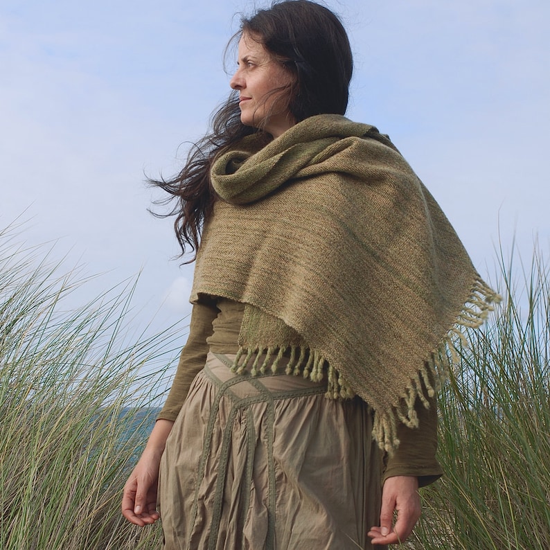 RESERVED for LZ: 2 x Sea Grass shawls handwoven in Scottish Shetland wool third instalment image 7