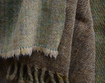 RESERVED for LZ: 2 x Sea Grass shawls handwoven in Scottish Shetland wool