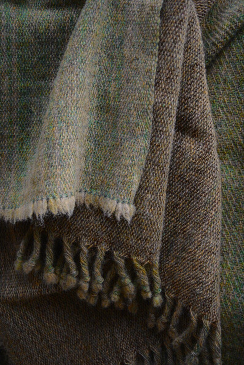 RESERVED for LZ: 2 x Sea Grass shawls handwoven in Scottish Shetland wool third instalment image 3