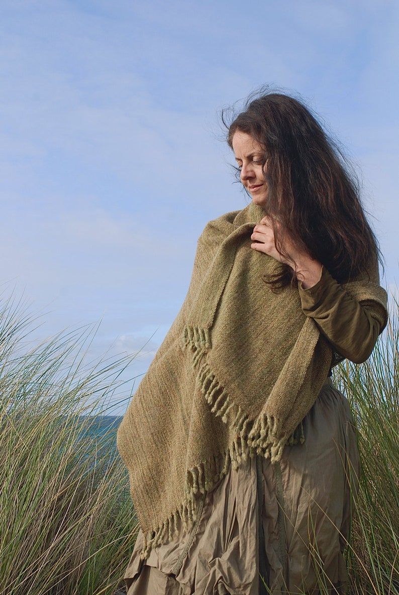 RESERVED for LZ: 2 x Sea Grass shawls handwoven in Scottish Shetland wool third instalment image 5