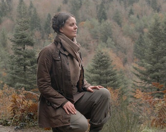 Bare Forest scarf handwoven in all-British wool