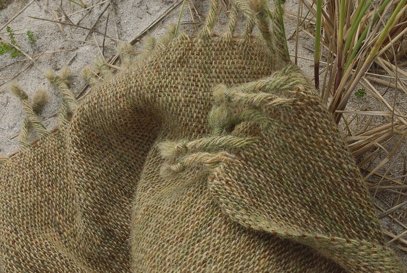 RESERVED for LZ: 2 x Sea Grass shawls handwoven in Scottish Shetland wool third instalment image 2