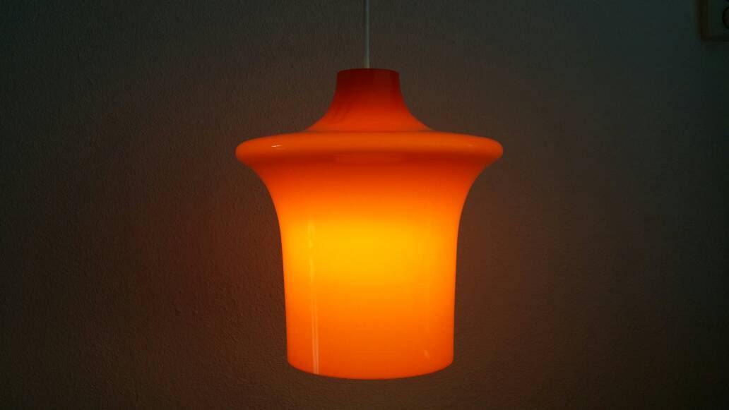 lampes à suspension en verre raak holland des années 60 | lampe suspendue lumineuse art rétro vintage 70 leuchte du milieu siècle