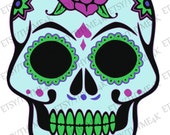 Cutting File SVG quot Sugar Skull quot Instant Download - design your way- HTV-tshirt, vinyl-mug, cardstock-card etc,