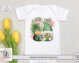 St Patrick Day PNG | Little Miss Lucky Charm PNG | Lucky Charm PNG | Sublimation Design | St Patricks Day | Lucky Png | Gnome Png | Lucky
