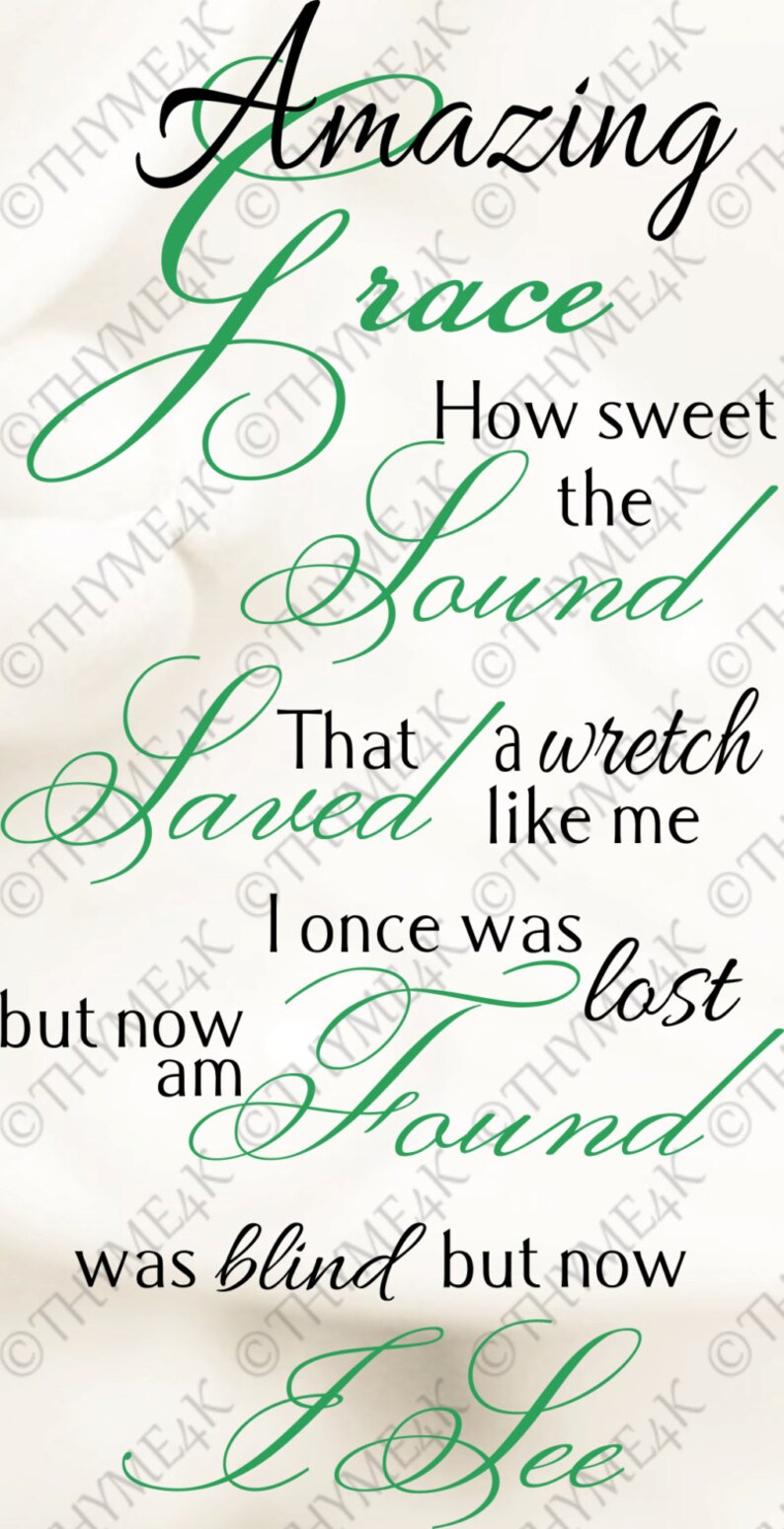 Download SVG Cutting File Amazing Grace How sweet the | Etsy