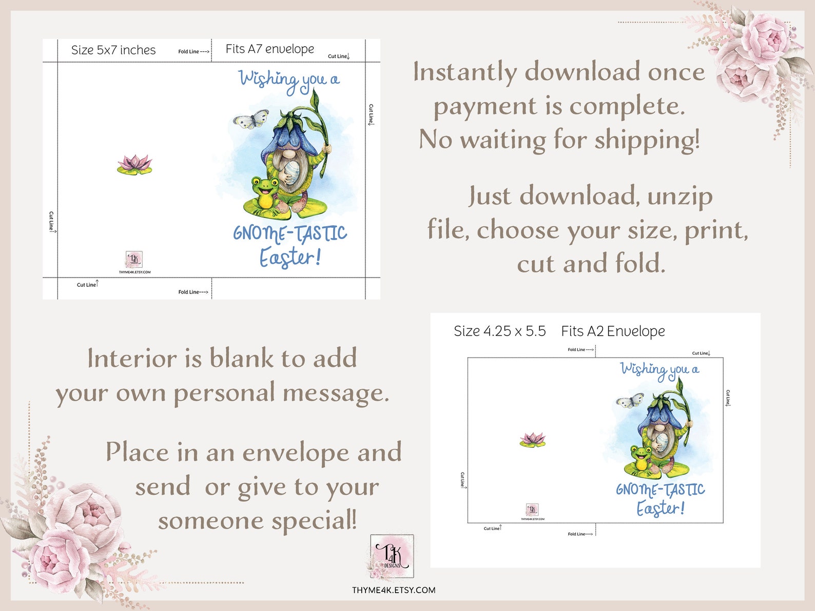 Printable Easter Cards 2 Sizes Included have a - Etsy