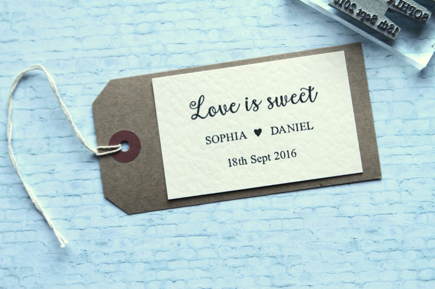 Wedding Rubber Stamp. Love is Sweet. Custom. Personalised. Etsy