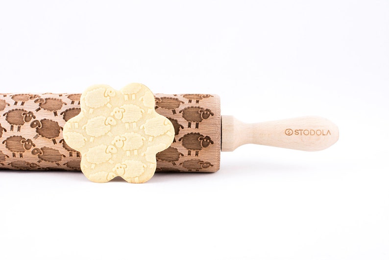 engraved rolling pin for cookies Embossed SHEEP