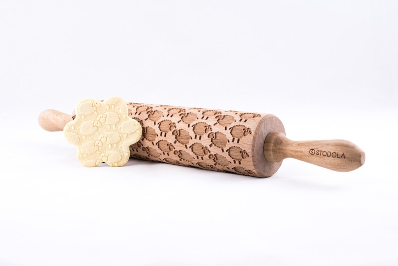 engraved rolling pin for cookies Embossed SHEEP