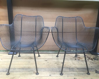 Eight Vintage R Woodard Sculptura Chairs