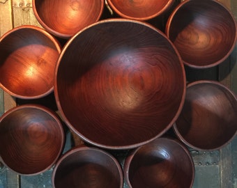 Vintage  Teakwood Salad Bowl Set