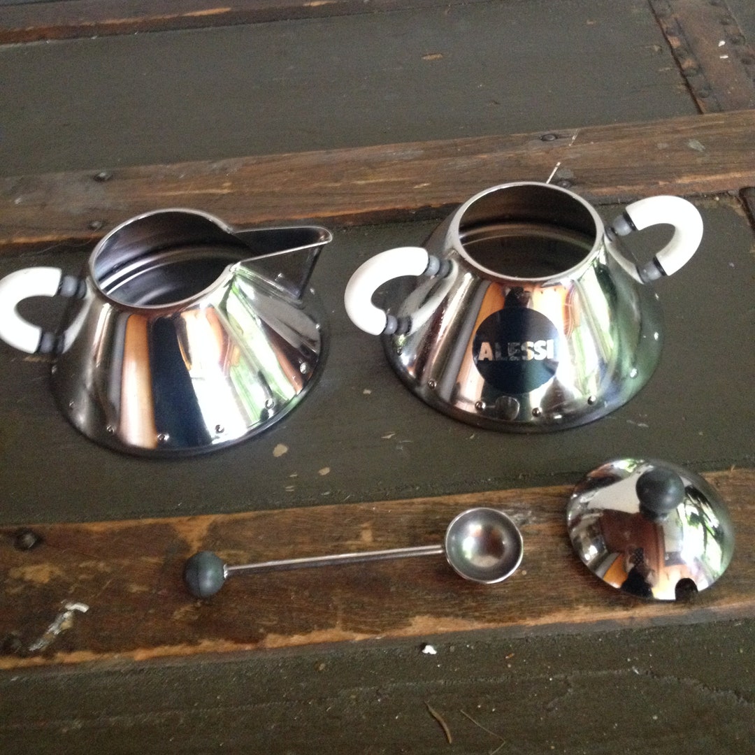 Vintage Alessi Creamer and Sugar Set Etsy