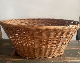 Vintage Wicker Laundry Basket