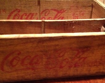 antique wooden drink coca cola in bottles crate