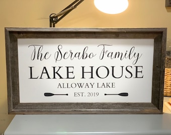 Personalized Lake House Sign, Sign for Lake House, Lake House Gift, Lake House Decor, Living Room Decor, Farmhouse Signs