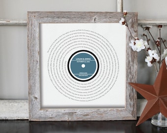 Framed Wedding Song Lyrics | 1 Year Anniversary gift | Gift for Her | Gift for Him | Song Lyric Art | Wedding Gift | Wedding Day Gift