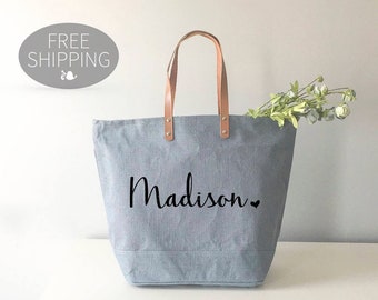 Bridesmaid Tote Bag, Tote Bag with Zipper, Bridesmaid Gift, Bridesmaid Proposals, Bachelorette Party Gift, Wedding Tote Bag, Burlap Tote Bag