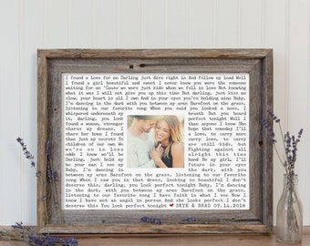 Song Lyrics Wall Art Custom Framed Song Lyrics Framed Quotes Anniversary Gift Print Wedding Gift Art Wedding Gifts for Couple