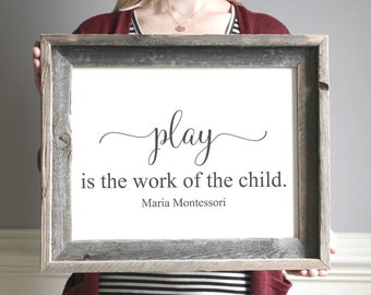 Homeschool Decor, Play Is the Work of the Child, School House Wood Sign, Homeschool Mama, Play Room Decor, Back to School Sign