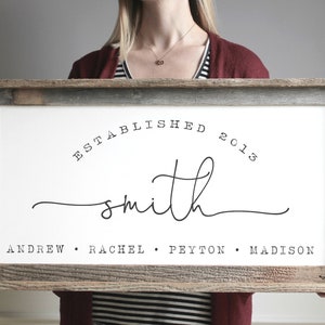 Family Name Established Sign, Last Name Sign, Family Established Sign, Farmhouse Sign, Custom Name Sign, Personalized Sign, Rustic Sign