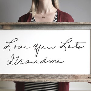 Custom Handwriting Sign for Loved Ones Writing, Personalized Handwriting Gifts Handwritten Keepsake Notes into Canvas, Hand Writing Memorial
