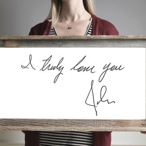 Custom Handwriting Gift Actual Handwriting Rustic Wooden Sign Handwritten Letter Valentine&#39;s Day Gift for Him, Gift for Her, Romantic Gifts