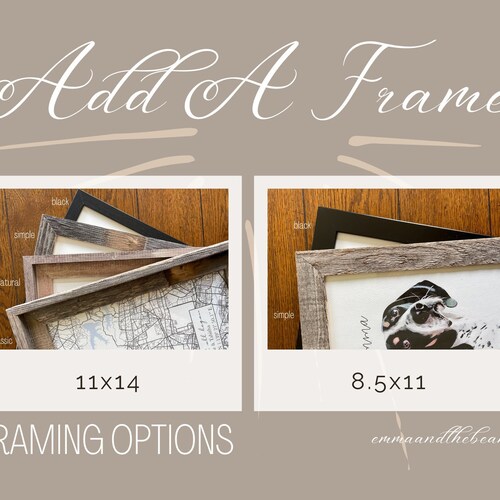ADD A FRAME for 8.5x11 or 11x14 Print 4 Options frame Etsy